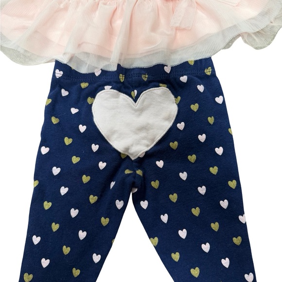 Pink Tulle Dress with Heart Leggings  3-6m - Picture 2 of 4
